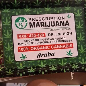 Prescription Marijuana Decorative Tin - Green Design